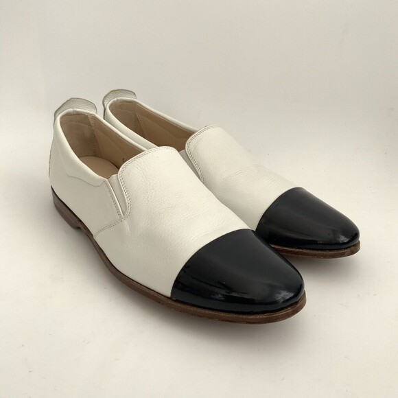 Gravati Loafers Size 6.5M White Blue All Leather Hand Made Cap-toe Italy - Picture 12 of 12